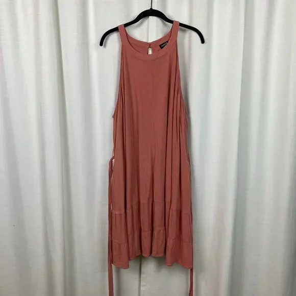 Torrid Beige Desert Sand Woven Tiered Mini Dress Sz.4 - Picture 6 of 16